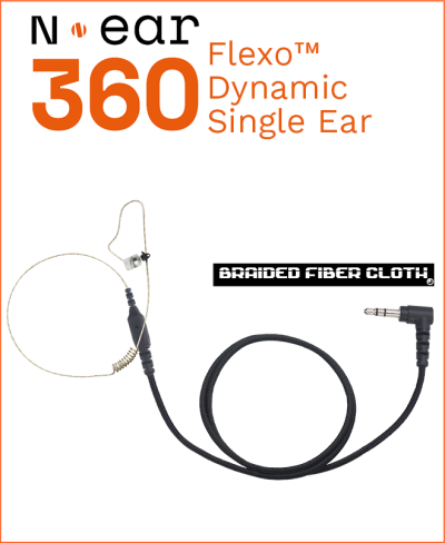 N-ear: 360™ FLEXO DYNAMIC™ SINGLE EAR EARPIECE - BRAIDED CABLE