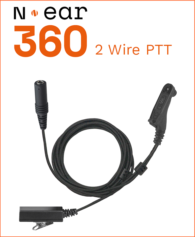2-Wire Braided Fiber Cord PTT, noise-canceling Mic. with Female 3.5mm Port