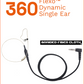 N-ear: 360™ FLEXO DYNAMIC™ SINGLE EAR EARPIECE - BRAIDED CABLE