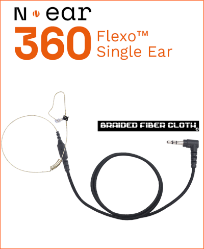 N•EAR 360 FLEXO™ SINGLE EAR EARPIECE WITH BRAIDED CABLE
